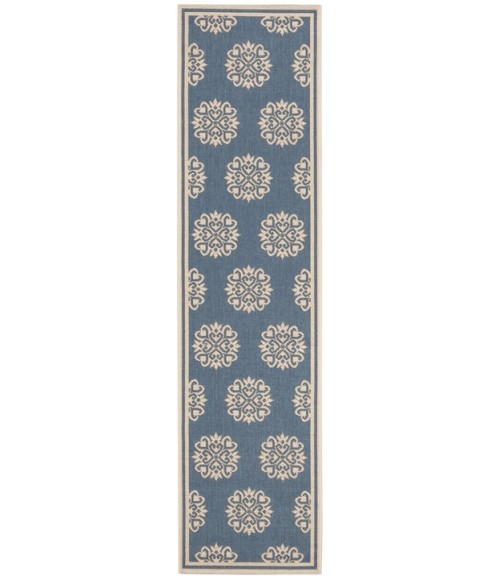 Safavieh Linden  Cream / Blue LND181 2 ft. 2 in. X 8 ft. Runner Rug