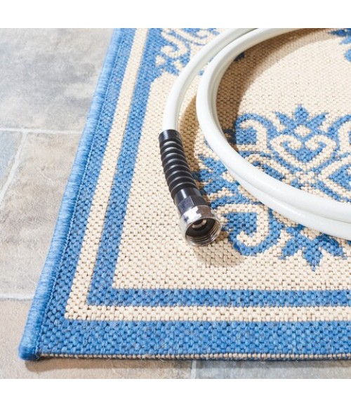 Safavieh Linden  Cream / Blue LND181 9 ft. X 12 ft. Rectangle Rug