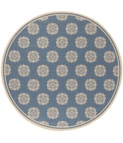 Safavieh Linden  Cream / Blue LND181 6 ft. 7 in. X 6 ft. 7 in. Round Rug