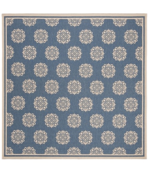 Safavieh Linden  Cream / Blue LND181 6 ft. 7 in. X 6 ft. 7 in. Square Rug