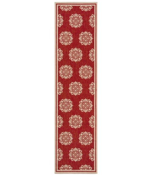 Safavieh Linden  Red / Creme LND181 2 ft. 2 in. X 8 ft. Runner Rug