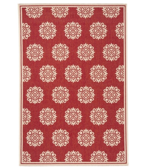 Safavieh Linden  Red / Creme LND181 4 ft. X 6 ft. Rectangle Rug