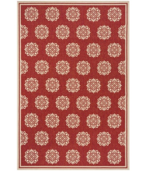 Safavieh Linden  Red / Creme LND181 5 ft. 3 in. X 7 ft. 6 in. Rectangle Rug