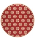 Safavieh Linden  Red / Creme LND181 6 ft. 7 in. X 6 ft. 7 in. Round Rug