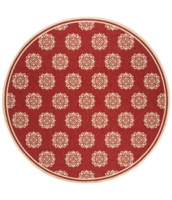 Safavieh Linden  Red / Creme LND181 6 ft. 7 in. X 6 ft. 7 in. Round Rug