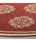 Safavieh Linden  Red / Creme LND181 6 ft. 7 in. X 6 ft. 7 in. Round Rug