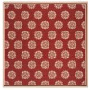 Safavieh Linden  Red / Creme LND181 6 ft. 7 in. X 6 ft. 7 in. Square Rug