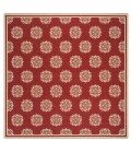 Safavieh Linden  Red / Creme LND181 6 ft. 7 in. X 6 ft. 7 in. Square Rug