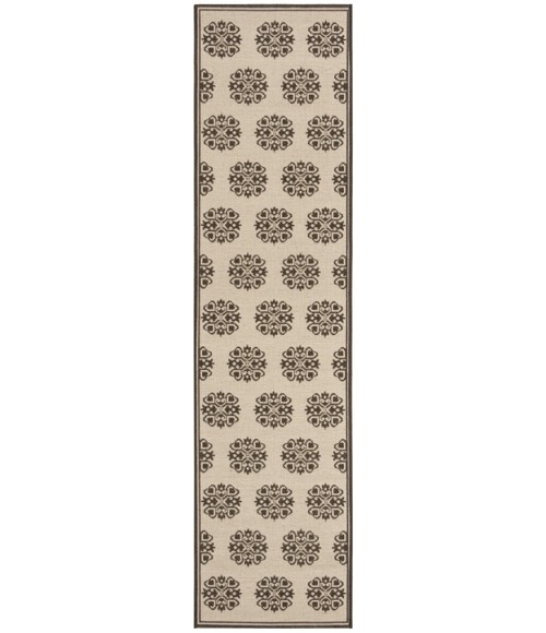 Safavieh Linden  Creme / Brown LND181 2 ft. 2 in. X 8 ft. Runner Rug