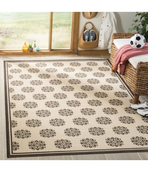 Safavieh Linden  Creme / Brown LND181 9 ft. X 12 ft. Rectangle Rug