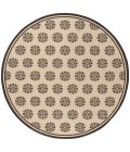 Safavieh Linden  Creme / Brown LND181 6 ft. 7 in. X 6 ft. 7 in. Round Rug