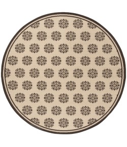 Safavieh Linden  Creme / Brown LND181 6 ft. 7 in. X 6 ft. 7 in. Round Rug