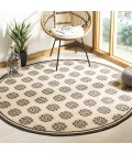 Safavieh Linden  Creme / Brown LND181 6 ft. 7 in. X 6 ft. 7 in. Round Rug