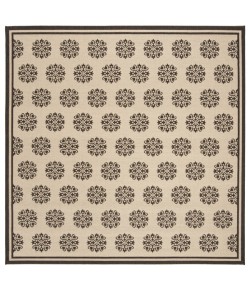 Safavieh Linden  Creme / Brown LND181 6 ft. 7 in. X 6 ft. 7 in. Square Rug