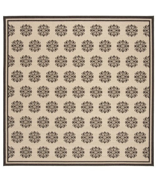 Safavieh Linden  Creme / Brown LND181 6 ft. 7 in. X 6 ft. 7 in. Square Rug