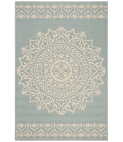 Safavieh Linden  Cream / Aqua LND183 5 ft. 3 in. X 7 ft. 6 in. Rectangle Rug