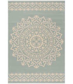Safavieh Linden  Cream / Aqua LND183 4 ft. X 6 ft. Rectangle Rug