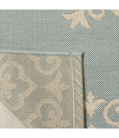 Safavieh Linden  Cream / Aqua LND183 8 ft. X 10 ft. Rectangle Rug