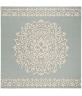 Safavieh Linden  Cream / Aqua LND183 6 ft. 7 in. X 6 ft. 7 in. Square Rug