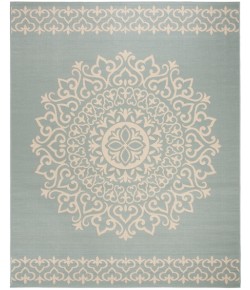 Safavieh Linden  Cream / Aqua LND183 8 ft. X 10 ft. Rectangle Rug