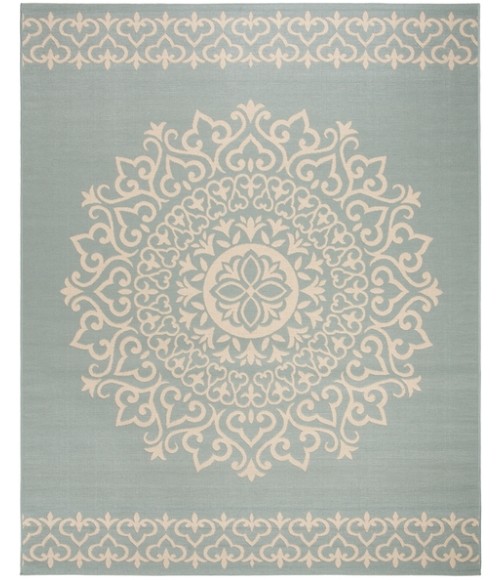 Safavieh Linden  Cream / Aqua LND183 8 ft. X 10 ft. Rectangle Rug