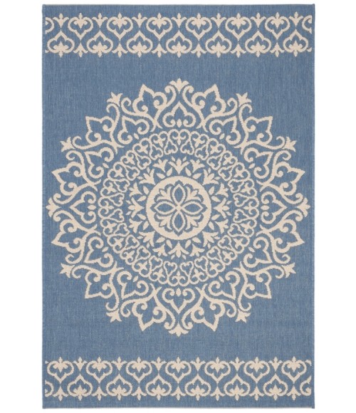Safavieh Linden  Cream / Blue LND183 4 ft. X 6 ft. Rectangle Rug