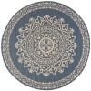 Safavieh Linden  Cream / Blue LND183 6 ft. 7 in. X 6 ft. 7 in. Round Rug