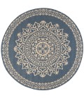 Safavieh Linden  Cream / Blue LND183 6 ft. 7 in. X 6 ft. 7 in. Round Rug