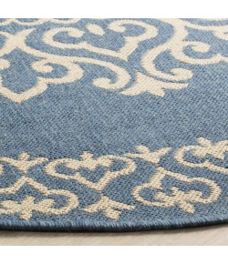 Safavieh Linden  Cream / Blue LND183 6 ft. 7 in. X 6 ft. 7 in. Round Rug