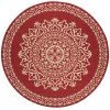 Safavieh Linden  Red / Creme LND183 6 ft. 7 in. X 6 ft. 7 in. Round Rug