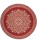 Safavieh Linden  Red / Creme LND183 6 ft. 7 in. X 6 ft. 7 in. Round Rug