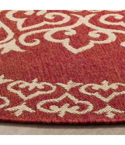 Safavieh Linden  Red / Creme LND183 6 ft. 7 in. X 6 ft. 7 in. Round Rug