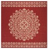 Safavieh Linden  Red / Creme LND183 6 ft. 7 in. X 6 ft. 7 in. Square Rug