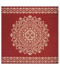 Safavieh Linden  Red / Creme LND183 6 ft. 7 in. X 6 ft. 7 in. Square Rug