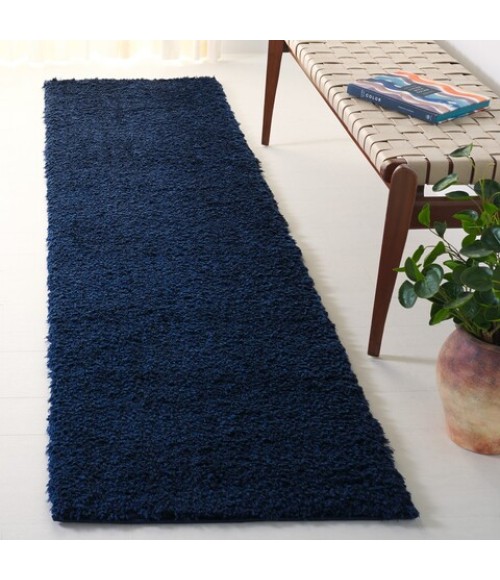 Safavieh Lindsay Shag Navy LNS560 5 ft. 3 in. X 7 ft. 6 in. Rectangle Rug