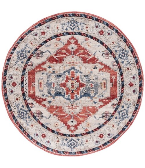 Safavieh Luna Beige / Blue Rust Rug LUN102 6 ft. 7 in. X 6 ft. 7 in. Round - Rugs Town Safavieh Luna Beige / Blue Rust LUN102 6 ft. 7 in. X 6 ft. 7 in. Round Rug
