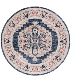 Safavieh Luna Navy / Beige LUN103 6 ft. 7 in. X 6 ft. 7 in. Round Rug