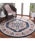 Safavieh Luna Navy / Beige LUN103 6 ft. 7 in. X 6 ft. 7 in. Round Rug
