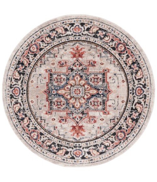 Safavieh Luna Beige / Black Rust LUN104 6 ft. 7 in. X 6 ft. 7 in. Round Rug
