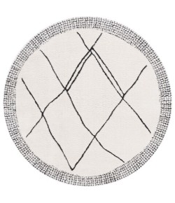 Safavieh Melody Ivory / Black MEL104 6 ft. 7 in. X 6 ft. 7 in. Round Rug