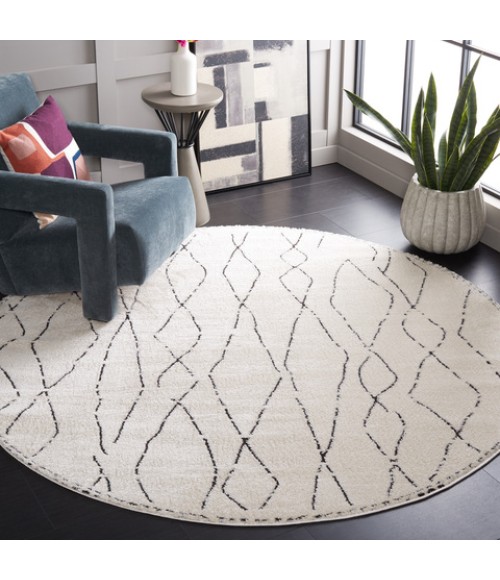Safavieh Melody Ivory / Black MEL112 6 ft. 7 in. X 6 ft. 7 in. Round Rug