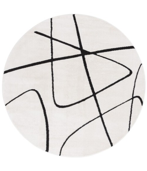 Safavieh Melody Ivory / Black Rug MEL120 6 ft. 7 in. X 6 ft. 7 in. Round - Rugs Town Safavieh Melody Ivory / Black MEL120 6 ft. 7 in. X 6 ft. 7 in. Round Rug