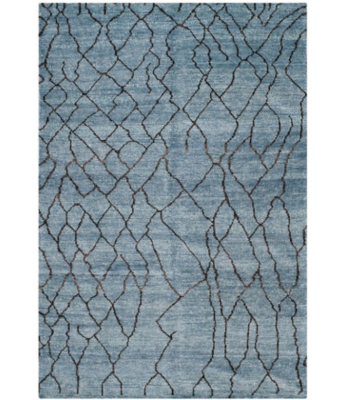 Safavieh Moroccan Blue / Black MOR555 6 ft. X 9 ft. Rectangle Rug