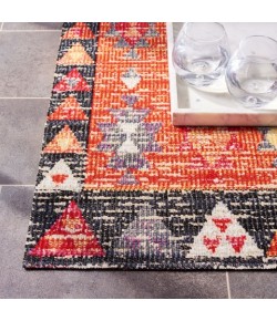 Safavieh Montage  Red / Black MTG201 6 ft. 7 in. X 6 ft. 7 in. Square Rug