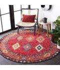 Safavieh Montage  Red / Black MTG201 6 ft. 7 in. X 6 ft. 7 in. Round Rug