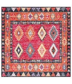 Safavieh Montage  Red / Black MTG201 6 ft. 7 in. X 6 ft. 7 in. Square Rug