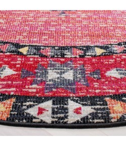Safavieh Montage  Pink / Black MTG201 6 ft. 7 in. X 6 ft. 7 in. Round Rug