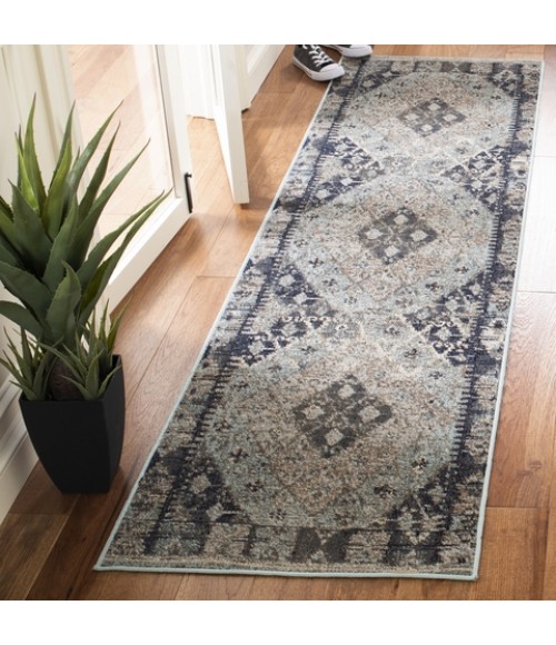 Safavieh Montage Blue / Grey MTG236 2 ft. 3 in. X 8 ft. Runner Rug