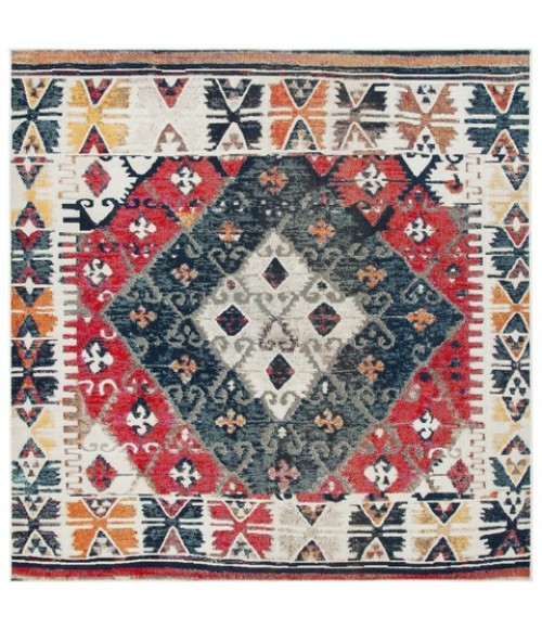 Safavieh Montage Rust / Multi Rug MTG236 6 ft. 7 in. X 6 ft. 7 in. Square - Rugs Town Safavieh Montage Rust / Multi MTG236 6 ft. 7 in. X 6 ft. 7 in. Square Rug