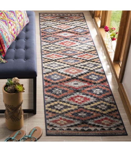 Safavieh Montage Rust / Multi Rug MTG246 2 ft. 3 in. X 10 ft. Runner - Rugs Town Safavieh Montage Rust / Multi MTG246 2 ft. 3 in. X 10 ft. Runner Rug